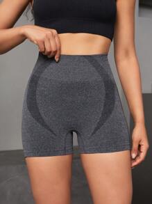 Yoga Basic 寬腰帶運動短褲 - 深灰色 - 查看 3