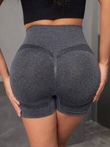 Yoga Basic 寬腰帶運動短褲 - 深灰色 - 查看 7