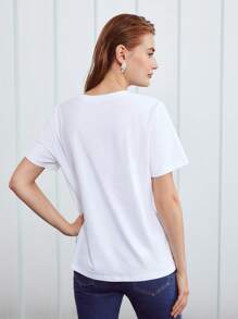 MOTF PREMIUM Camiseta con perla en forma de corazón - Blanco - Ver 8