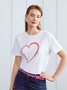 MOTF PREMIUM Camiseta con perla en forma de corazón - Blanco - Ver 10