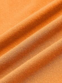 SHEIN EZwear Vestido tubo unicolor fruncido de muslo con abertura - Naranja - Ver 5