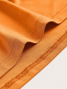 SHEIN EZwear Vestido tubo unicolor fruncido de muslo con abertura - Naranja - Ver 6