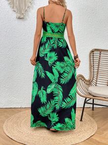 SHEIN VCAY Tropical Print Cami Dress