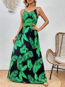 SHEIN VCAY Tropical Print Cami Dress