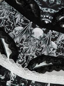 IamYouth Goth 3pack Skull Print Contrast Lace Panty Set - Multicolor - View 4