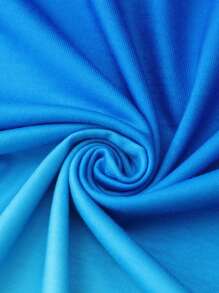 Manfinity Homme Men Ombre Curved Hem Tee Without Necklace - Blue and White - View 6