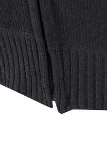 男士几何图案拉链开衫，透气抗菌 - 黑色 - 查看 4