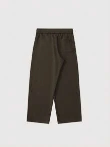 INFLATION Men Letter Graphic Contrast Side Seam Pants - Dark Grey - View 2