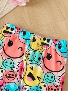 SHEIN 女小童卡通圖案運動衫&緊身打底褲 - 彩色 - 查看 5