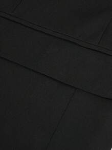 CLOUDSTYLE Men Plus Solid Single Button Blazer - Black - View 5