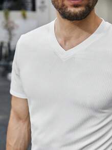 Manfinity Homme Uomo Maglietta monocolore con scollo a V
