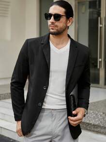 Manfinity Homme Uomo Maglietta monocolore con scollo a V