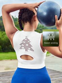 Easithlete 大碼素色運動型胸罩 - 白色 - 查看 1