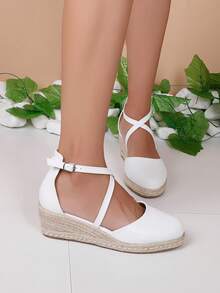 歐美女性大碼平底涼鞋在各種各樣顏色適合夏天 - 白色 - 查看 4
