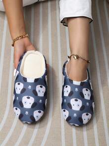 女士时尚包趾拖鞋，适合室内、轻便且温暖的卧室家居鞋，冬季 - 彩色 - 查看 2