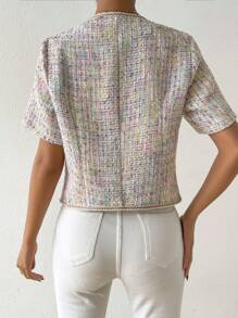 Chiquease Space Dye Button Front Jacket - Multicolor - View 2