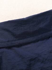 Tween Boy Solid Button Front Shirt - Navy Blue - View 5