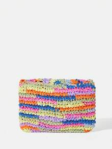 SHEIN VCAY 時尚隨機色草編包適合女士