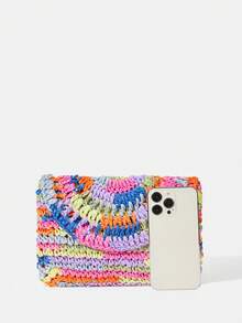 SHEIN VCAY 時尚隨機色草編包適合女士