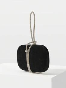 MOTF PREMIUM 闪闪发光，闪亮迷人，优雅，精致的水钻装饰手拿包晚餐包，晚宴包，适合派对女孩，女士，适合女性，非常适合派对，婚礼，舞会，晚餐/宴会，是送给女性的最佳礼物，情人节 - 黑色 - 查看 4