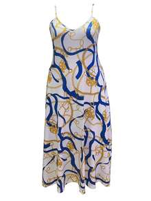 Glamaker Plus Chain Detail Cami Dress - Multicolor - View 2