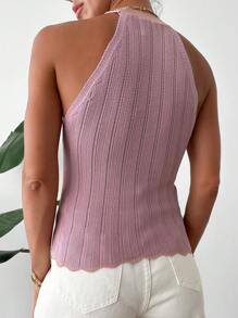 Top de punto unicolor halter