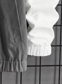 Manfinity VCAY Loose Fit Men's Two-Tone Zip-Up Long Sleeve Jacket