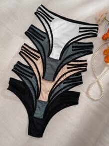 5件撞色滾邊內褲 - 彩色 - 查看 3