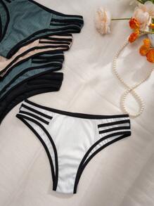 5件撞色滾邊內褲 - 彩色 - 查看 7