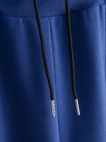 Manfinity Men Bird Print Tee & Drawstring Waist Sweatpants - Blue and White - View 4