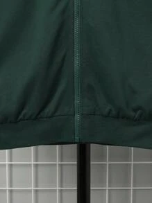 SHEIN 男大童字母補丁細節毛絨內襯連帽衛衣 - 墨綠色 - 查看 11