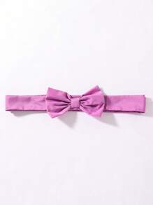 SHEIN Tween Girl Bow Front Mesh Hem Contrast Sequin Dress - Lilac Purple - View 7