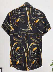 Manfinity LEGND 男士波點圖案襯衫 - 黑色 - 查看 3