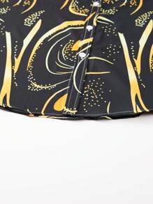 Manfinity LEGND 男士波點圖案襯衫 - 黑色 - 查看 6