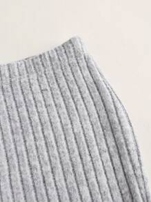 SHEIN EZwear Unicolore Top Bandeau & Pantalon Évasé