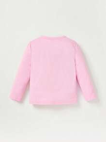 Cozy Pixies Baby Girl Unicorn Print Mesh Ruffle Trim Tee