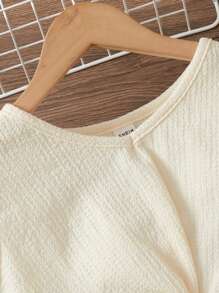 SHEIN Cô gái Tween Viền xoay tròn Áo ba lỗ & Nếp gấp cao eo Quần - Nhiều màu - Xem 6