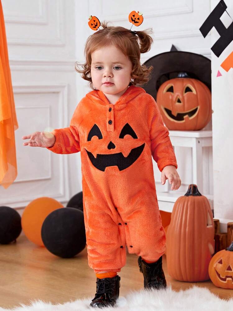 Grenouillère Halloween Bébé Fille Yaopelky - Ensemble Halloween Pour Bébé Fille (grenouillère Jupe Tutu Bandeau) - Motif Citrouille, Tailles 0-18 Mois Vêtement Fête Bébé Automne