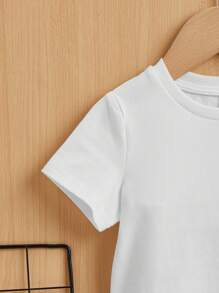 SHEIN 男嬰老虎印花T恤和短褲 - 彩色 - 查看 3