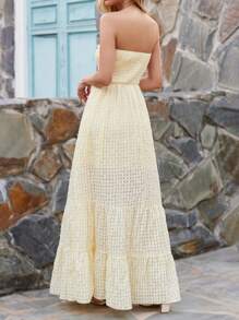 Breezaya Ruffle Hem Tube Dress Maxi Vacation Beach Outfits Women