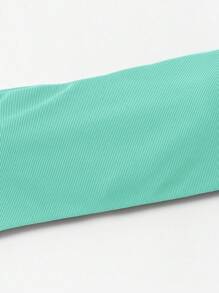 Plain Bandeau Bikini Set - Mint Green - View 3