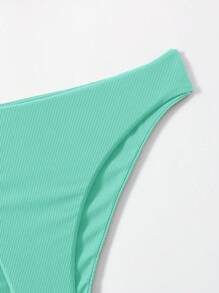 Plain Bandeau Bikini Set - Mint Green - View 5