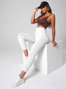 Easithlete Solid Cami Sports Bra - Brown - View 4