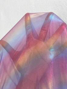 Celure Talla grande Camisa holográfico de hombros caídos bajo con nudo sin sujetador - Morado - Ver 9