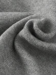 SHEIN Young Girl Cute Cartoon Long Sleeve Round Neck Pullover Sweater - Grey - View 3