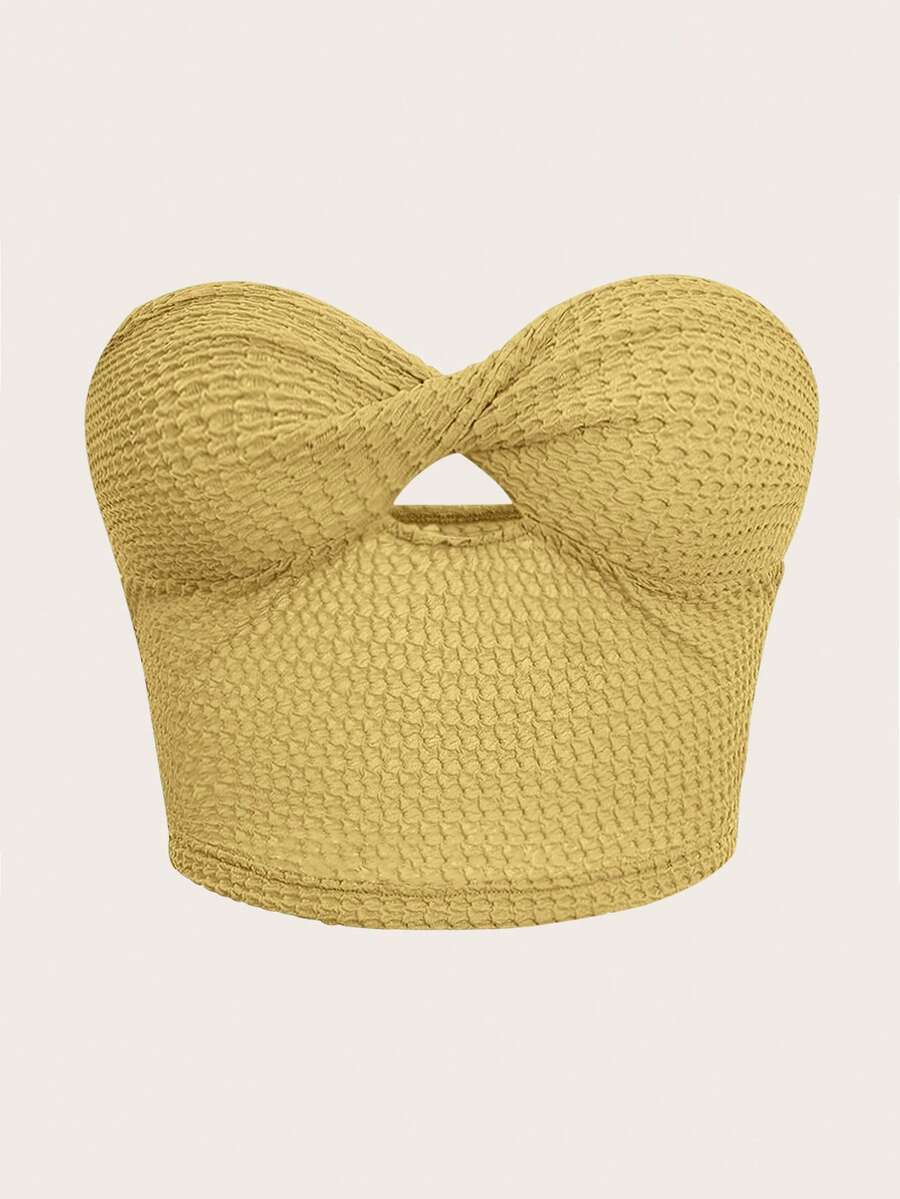 SHEIN ICON Twist Front Cut Out Tube Top