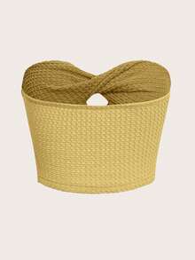 SHEIN ICON Twist Front Cut Out Tube Top