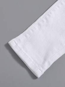 SHEIN Leap Crew Tween Boy Letter Graphic Ripped Jeans - White - View 4