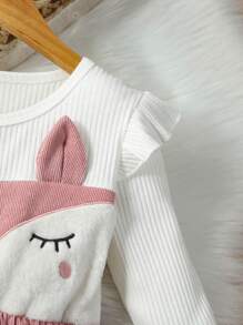 SHEIN Young Girl Cartoon Graphic Ruffle Trim 2 In 1 Dress & Bag - Multicolor - View 4