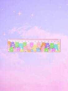ROMWE X Care Bears 1pc Cartoon Bear Graphic Acrylic Ruler, School - Multicolor - View 1